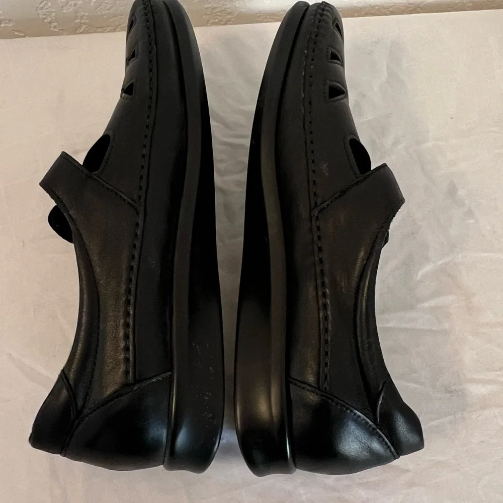 SAS Tripad Comfort Roamer Black Leather Cutout‎ Shoes Womens 11.5N EUC Narrow